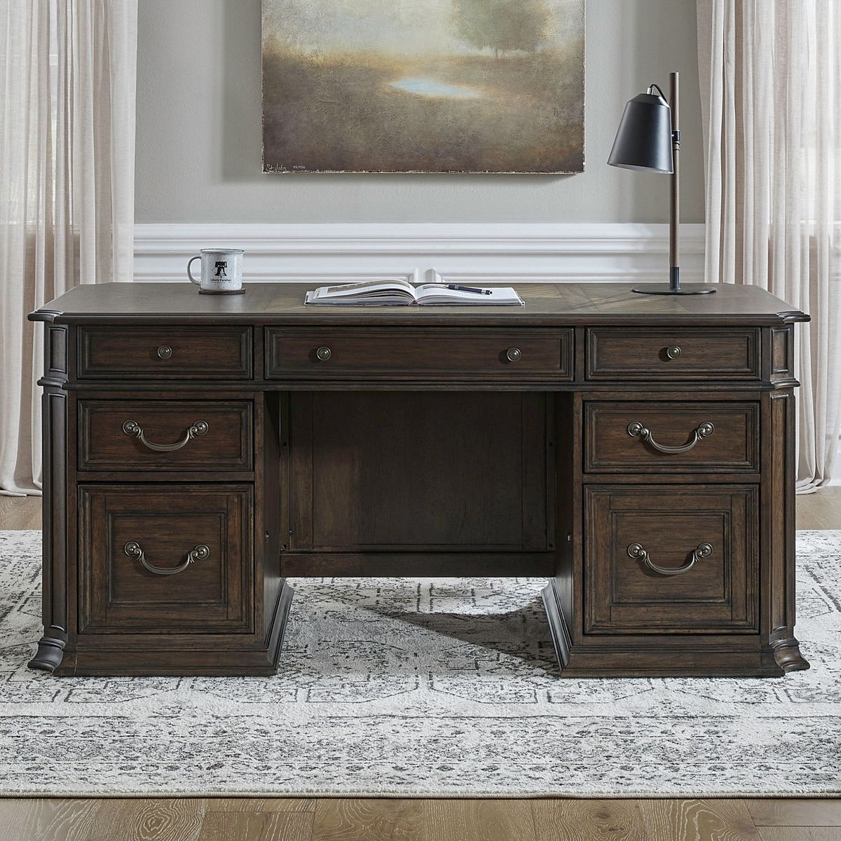 Provence Park - Jr Executive Desk - Chateau Brown - Image 2