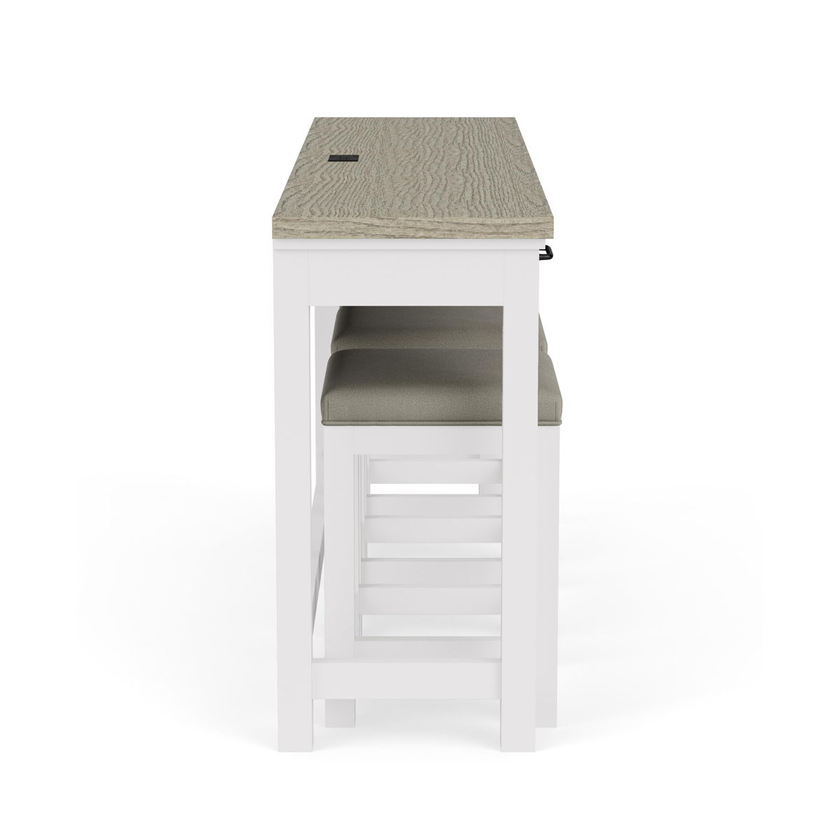 Cora - Workstation (Sofa Table With 3 Stools) - Cloud / Fog - Image 3