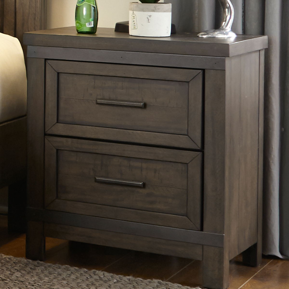 Thornwood Hills - 2 Drawer Nightstand - Rock Beaten Brown - Image 2