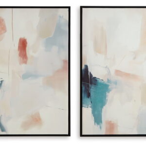 Caldish - Wall Art Set (Set of 2) - Blue / White / Pink