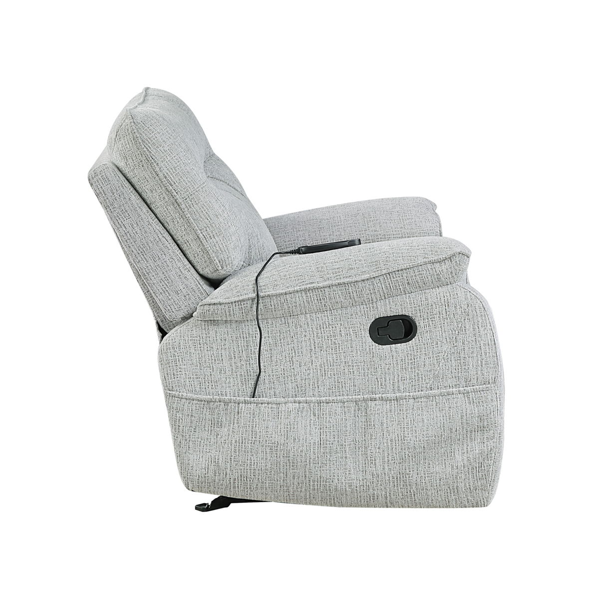 Chablis - Glider Recliner With Heat And Massage - Mist Gray - Image 5