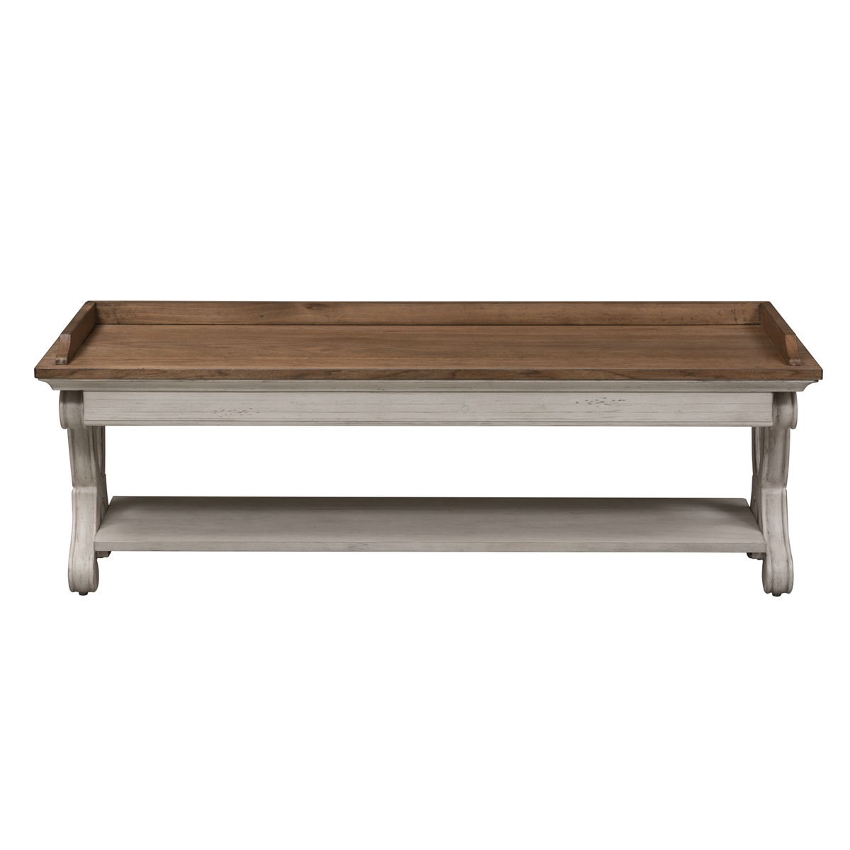 Farmhouse Reimagined - Bed Bench - Antique White / Chestnut Tops - Image 9