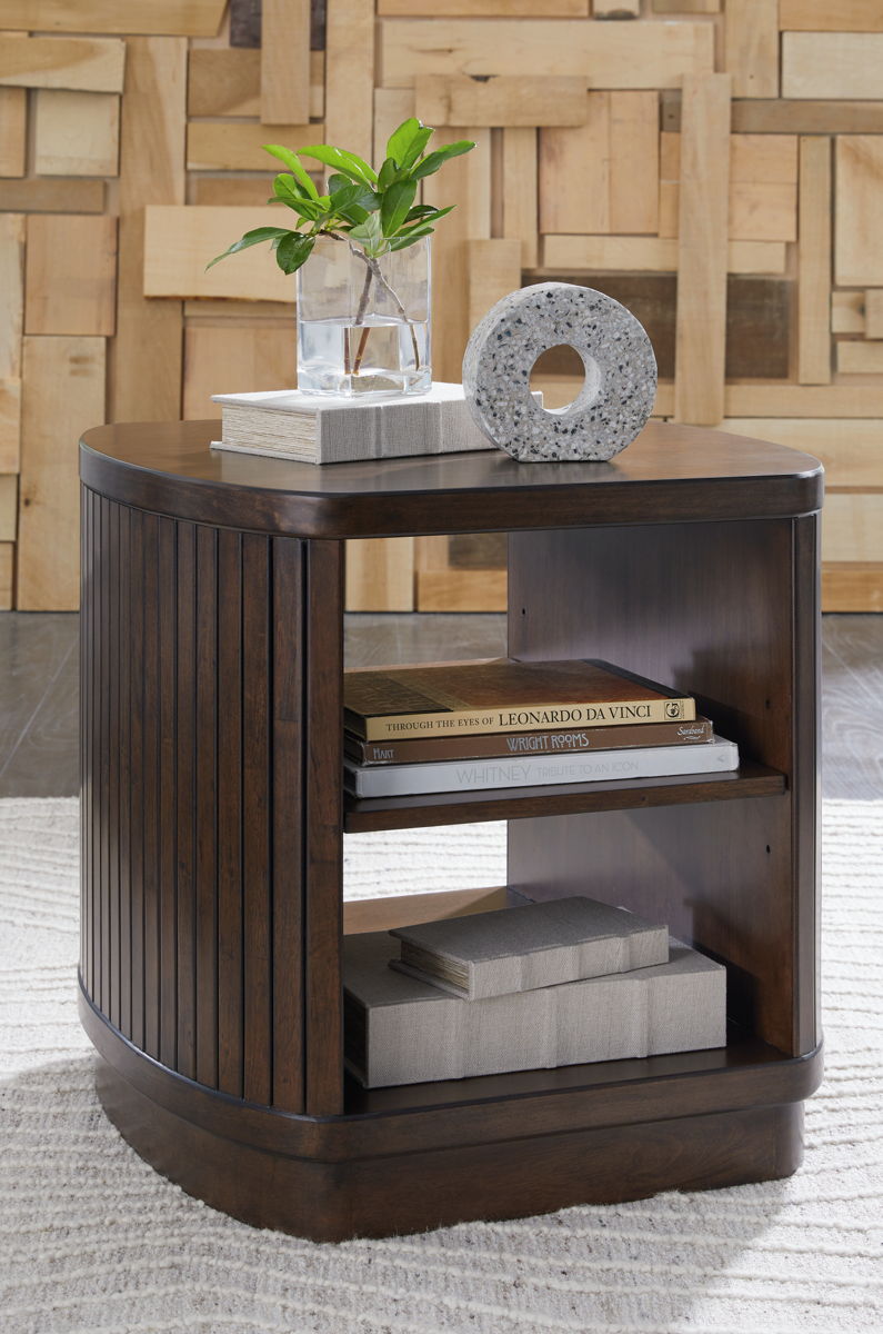 Korestone - Square End Table - Dark Brown - Image 7
