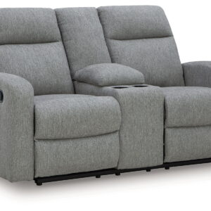 Gauntlet - Double Recline Loveseat With Console - Sterling