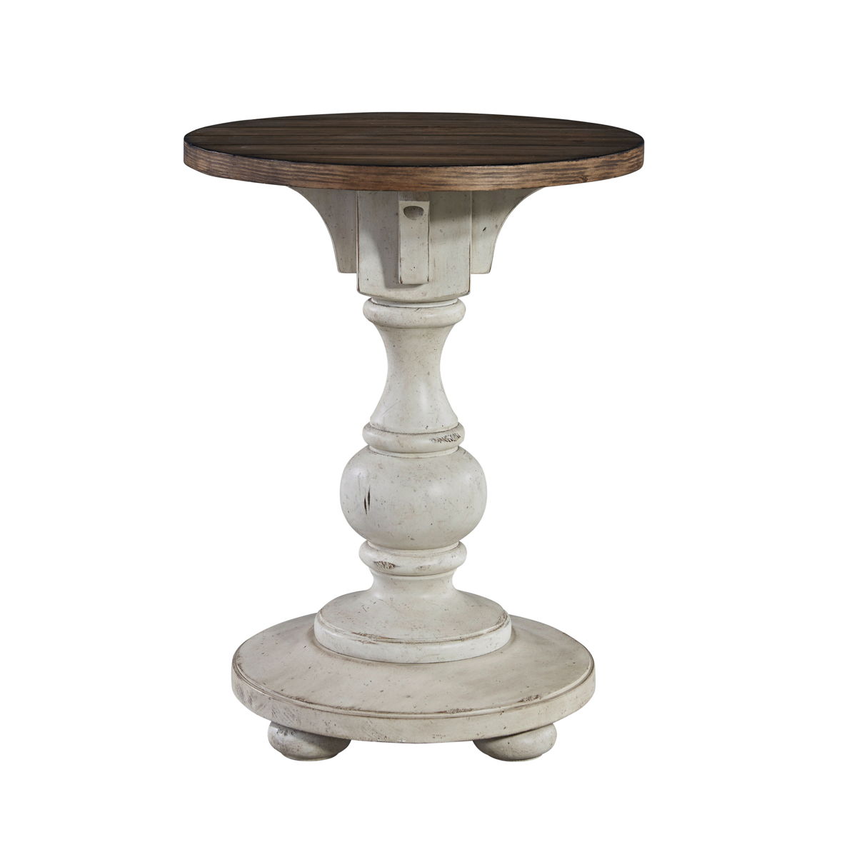 Morgan Creek - Chair Side Table - Antique White / Wirebrushed Tobacco Accents - Image 5