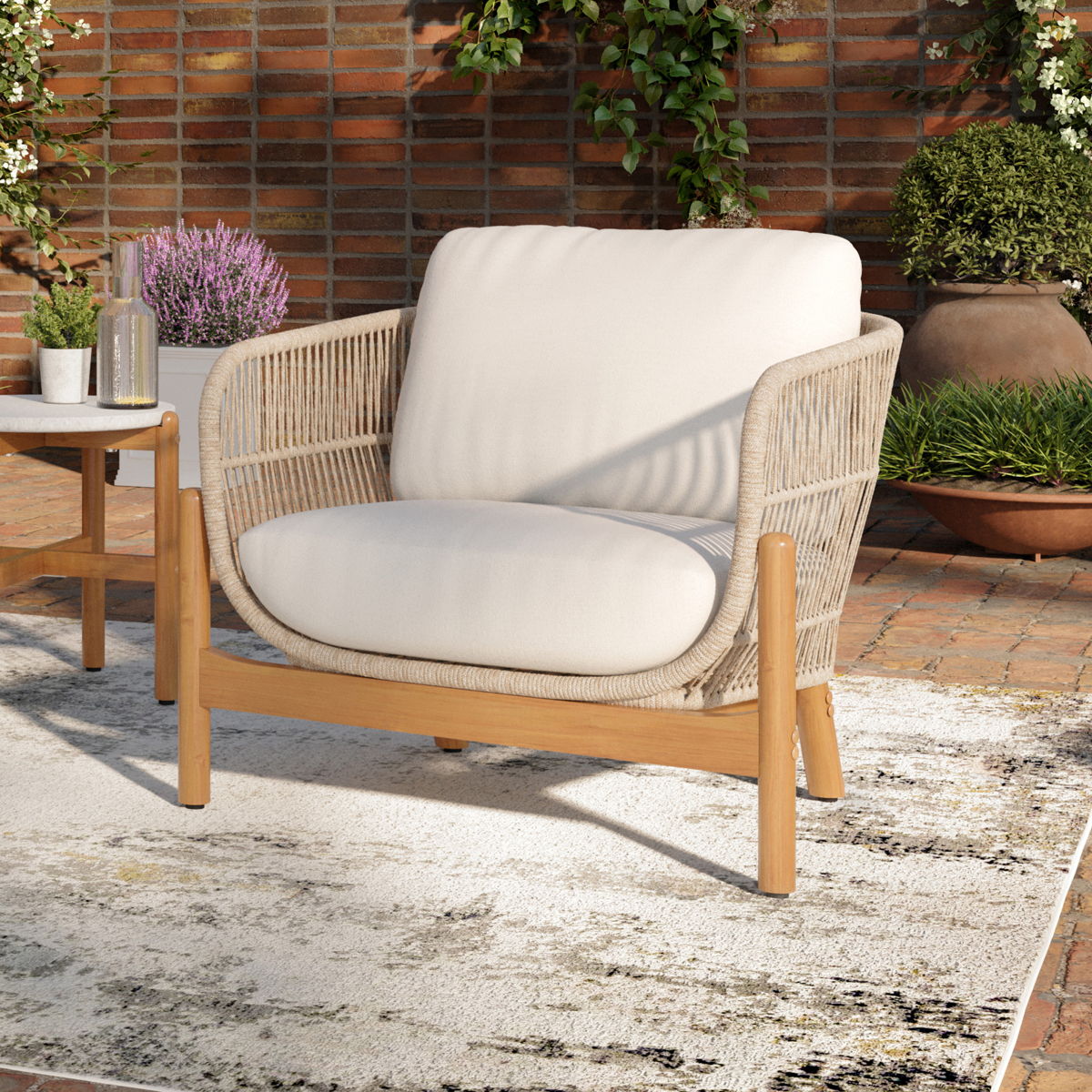 Solstice - Rope Club Chair - Linen Beige - Image 2