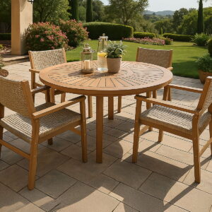 Sunray - Patio 50" Round Dining Table - Natural
