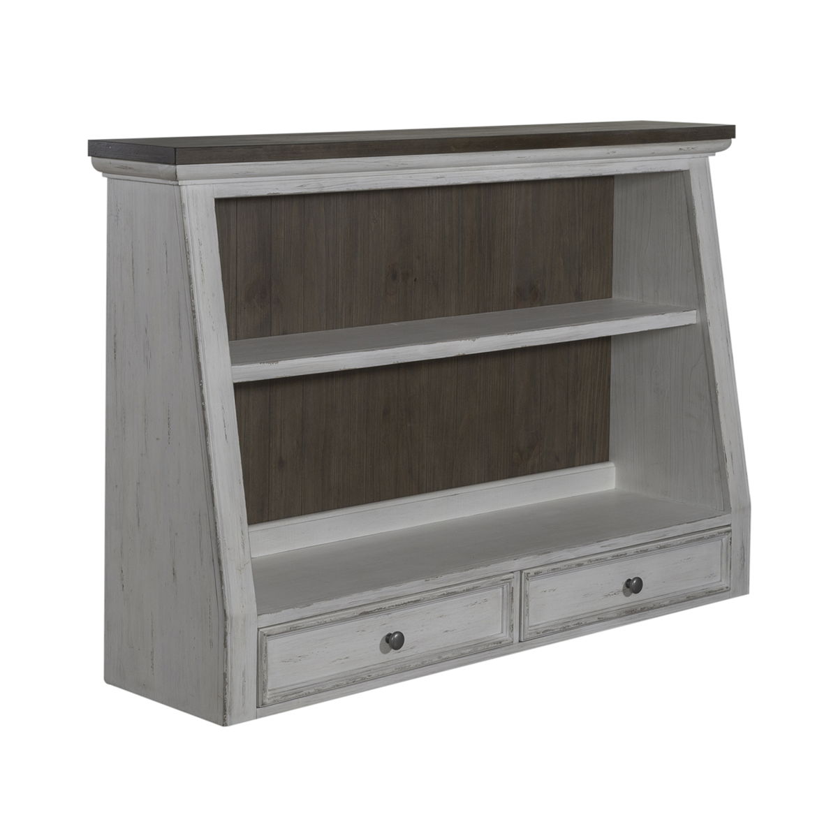 River Place - Angled Server Hutch - Riverstone White & Tobacco - Image 3