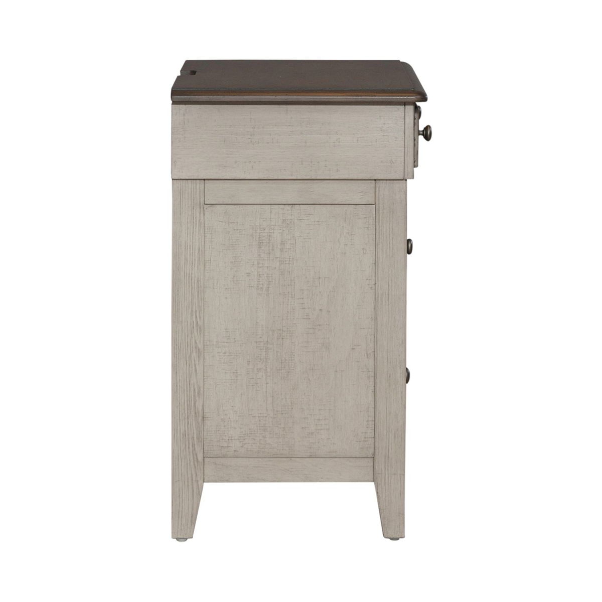 Ivy Hollow - 3 Drawer Bedside Chest With Charging Station - White - Image 3
