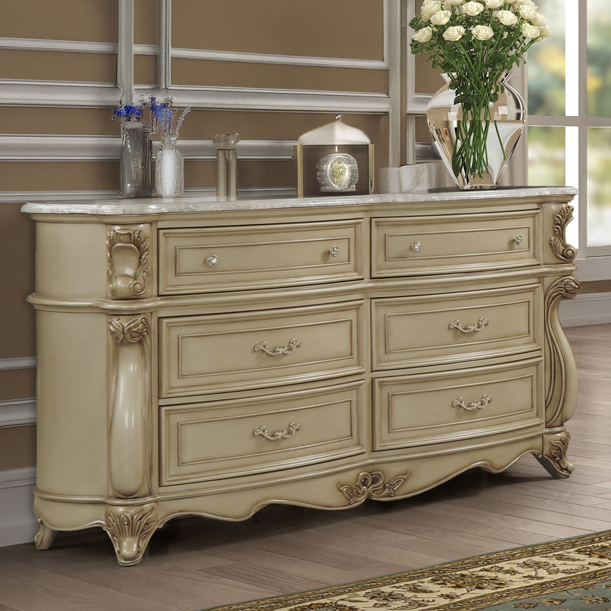Monique - Dresser With Marble Top - Champagne - Image 3