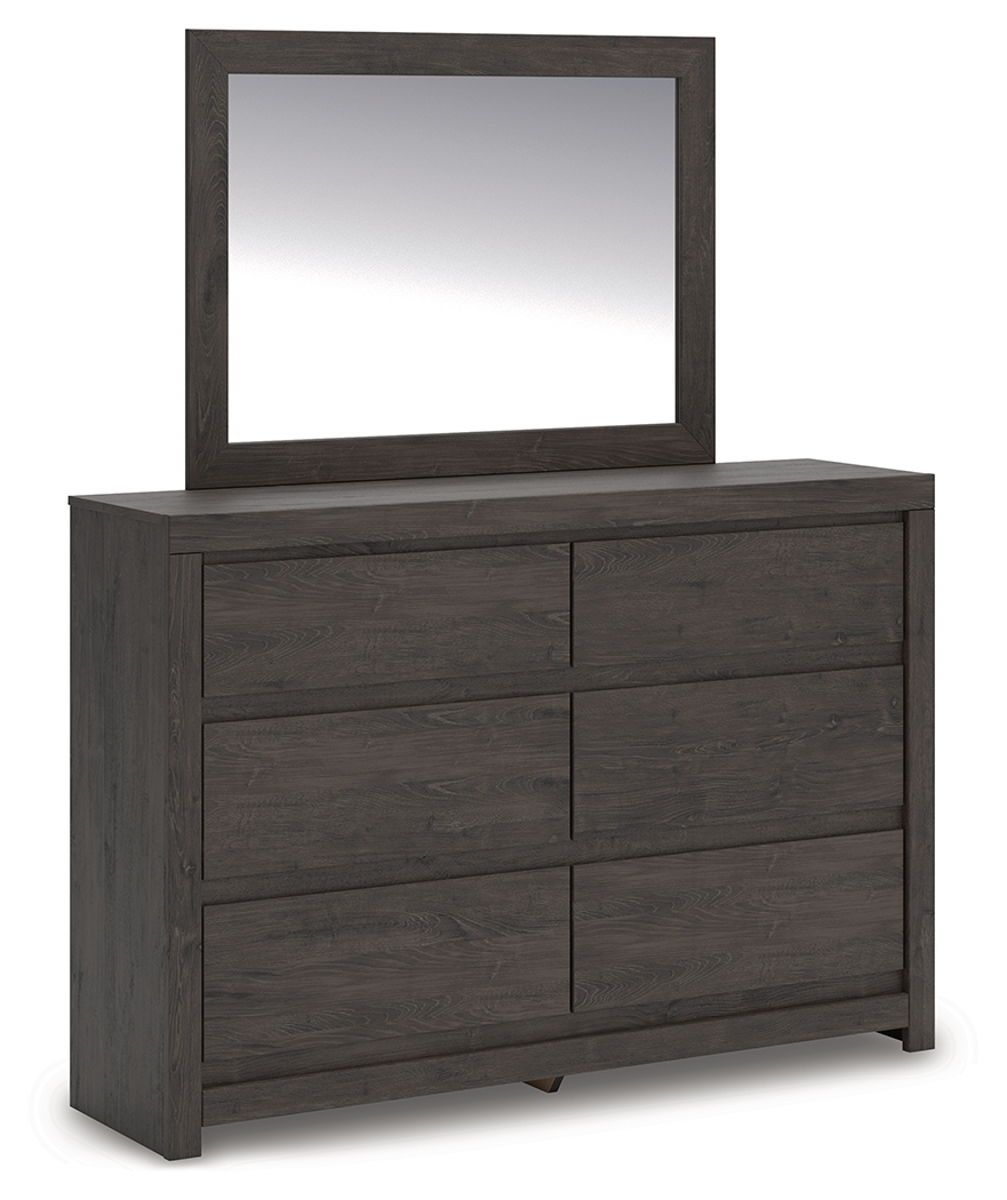 Fraluna - Dresser And Mirror - Charcoal