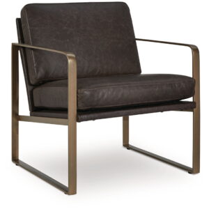 Bradett - Accent Chair - Dark Brown / Gold Finish