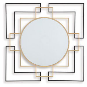 Oceanal - Accent Mirror - Black / Gold Finish