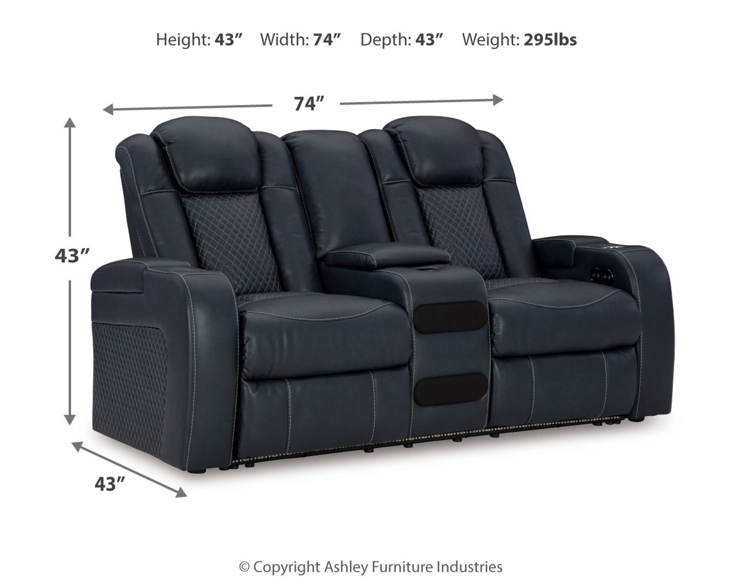 Fyne-dyme - Power Reclining Loveseat With Console/Adj Hdrst - Image 14