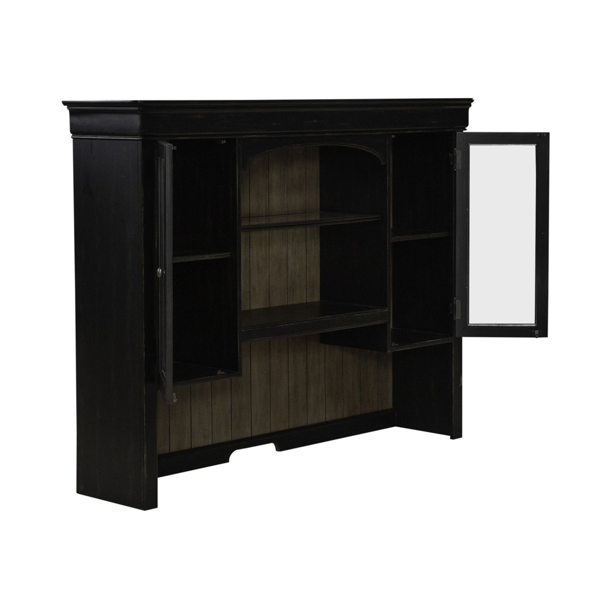 Meritage - Jr Executive Credenza Hutch - Aged Charcoal - Image 5