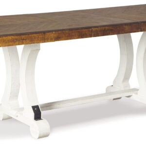 Valebeck - Rectangular Dining Room Table - White / Brown
