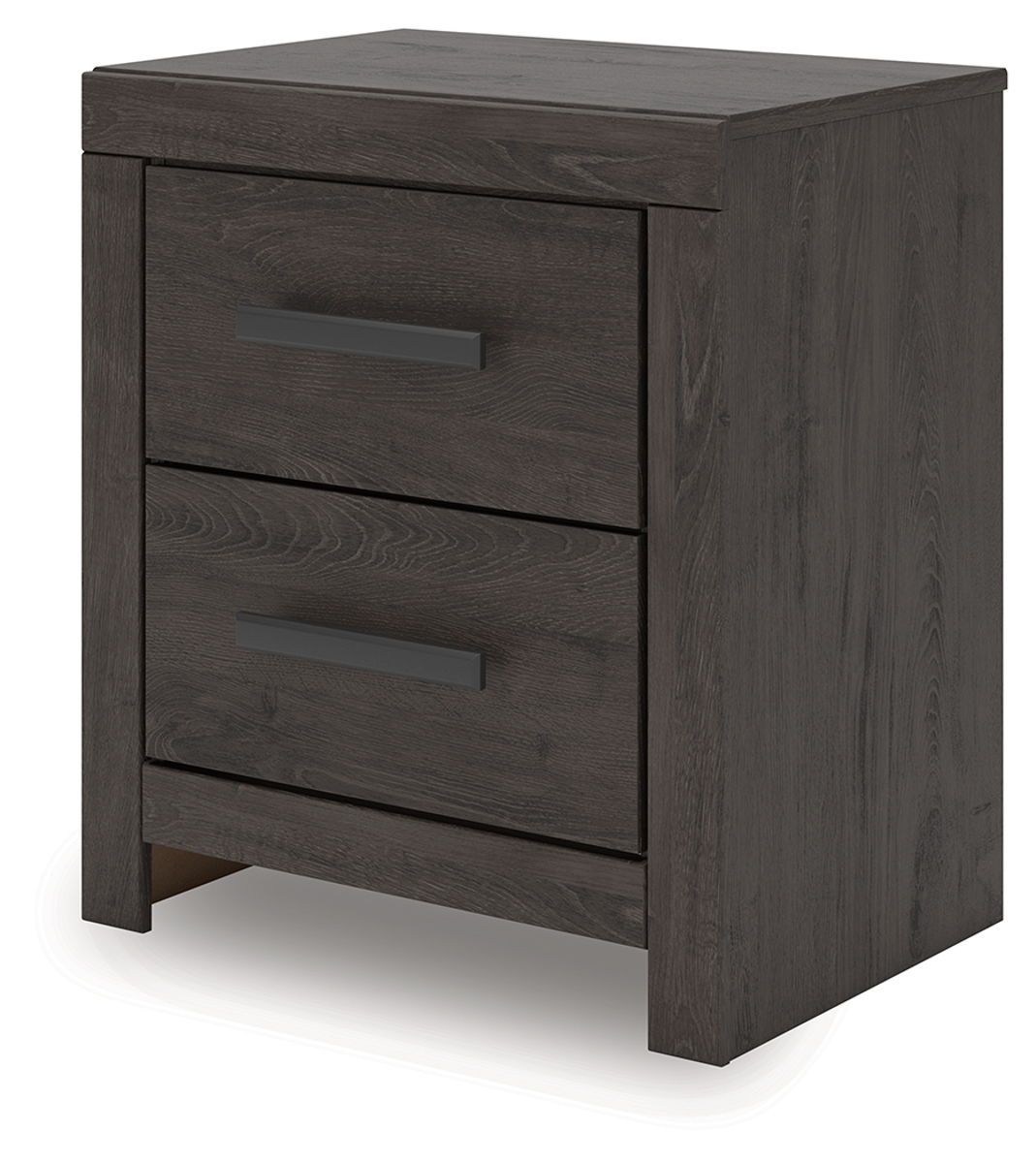 Prendonea - Two Drawer Night Stand - Charcoal - Image 3