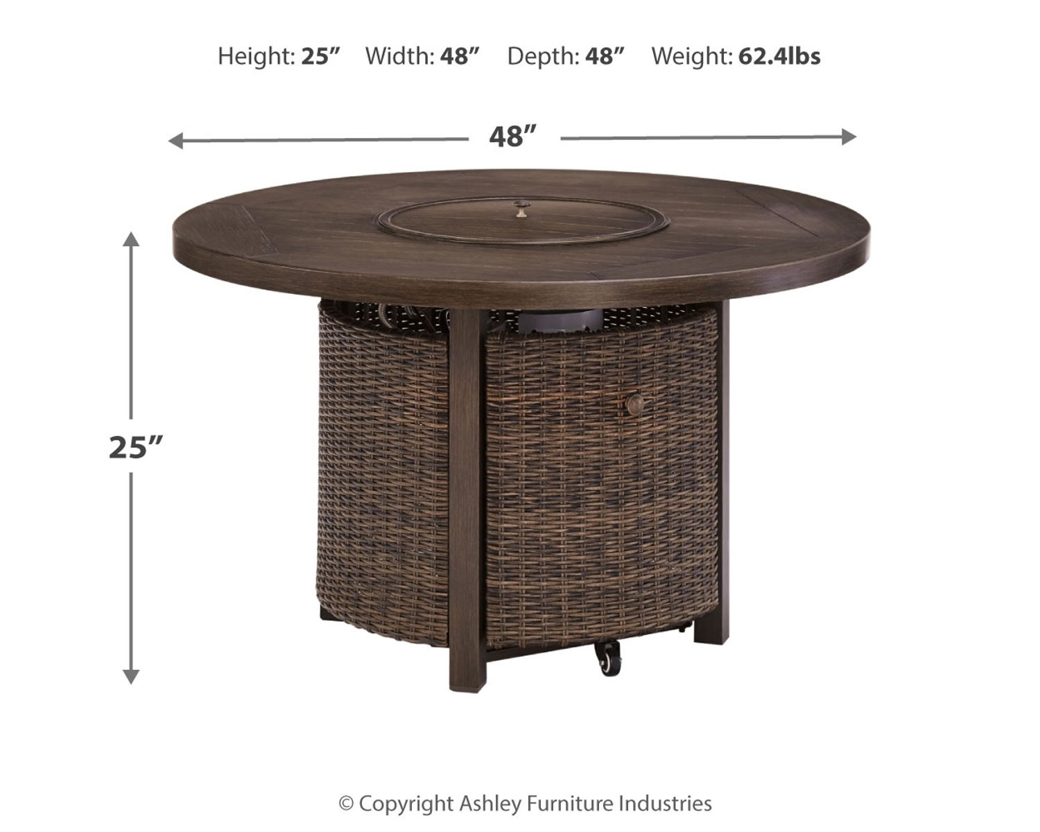 Paradise Trail - Round Fire Pit Table - Medium Brown - Image 9