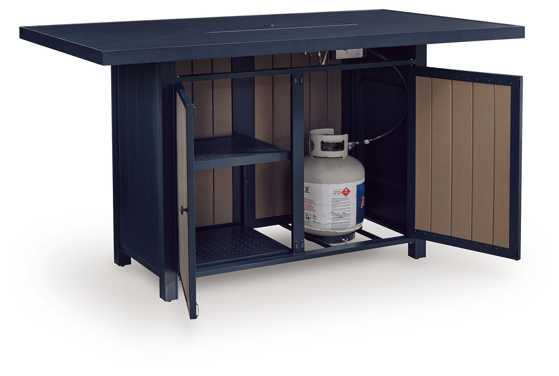 East Beach - Rectangular Bar Table With Fire Pit - Blue - Image 7