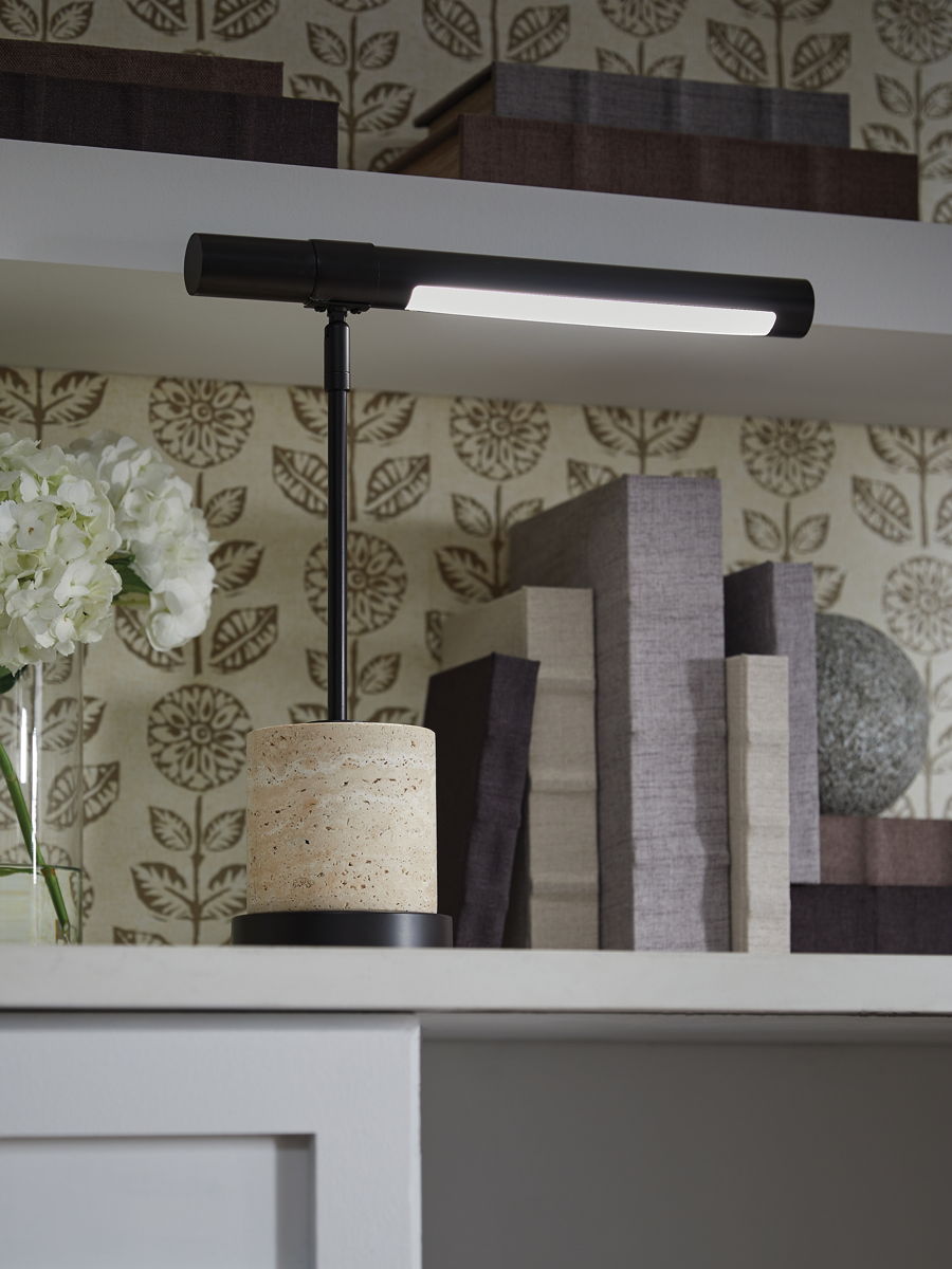 Vinmour - Metal Desk Lamp - Brown / Beige - Image 5