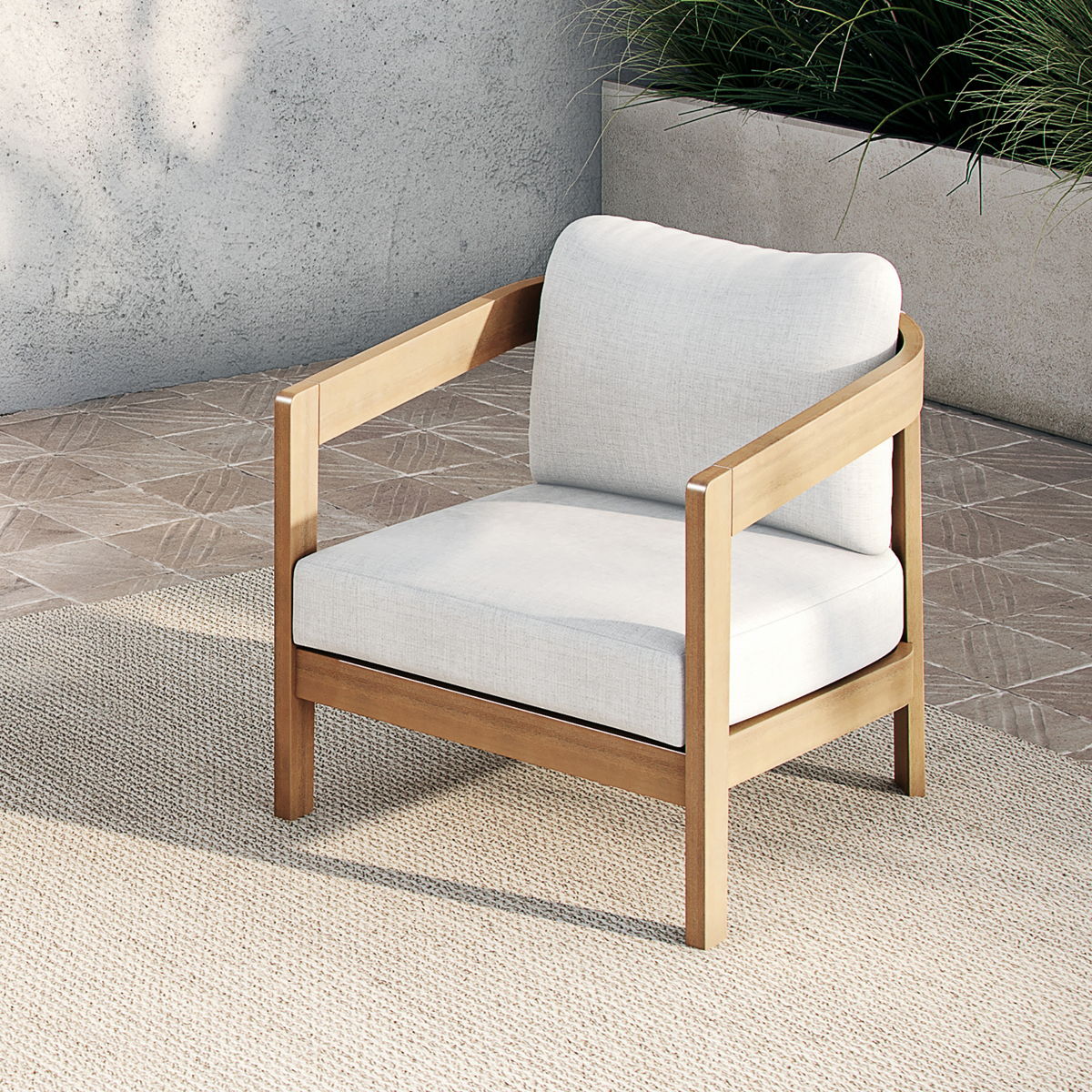 Wesley - Patio Club Chair With Cushion - White - Image 8