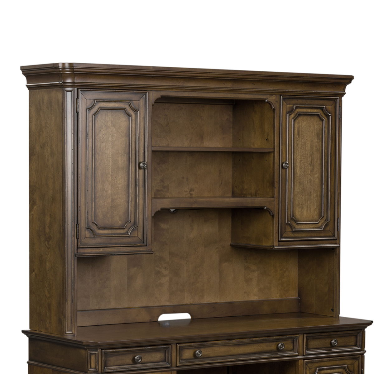 Amelia - Jr Executive Credenza Hutch - Dark Brown - Image 5