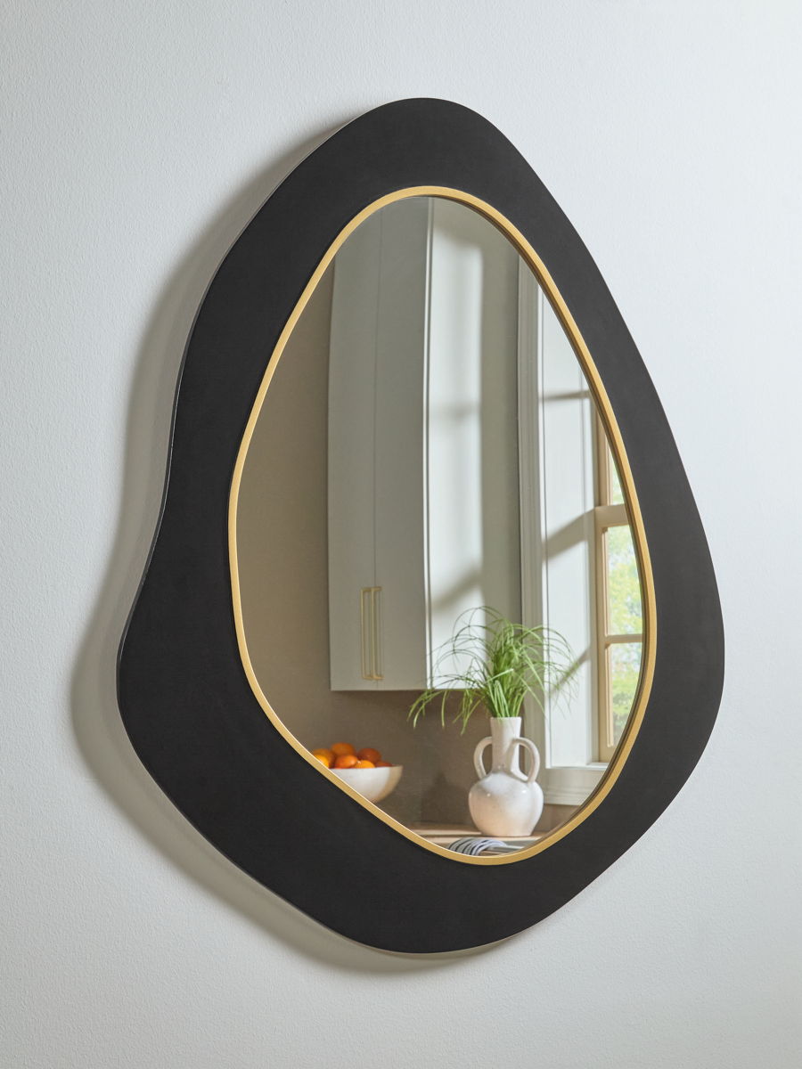 Kierlock - Accent Mirror - Black / Gold Finish - Image 2