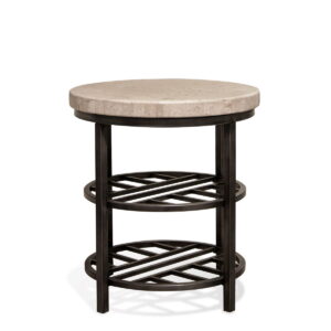 Capri - Round Side Table - Alabaster Travertine
