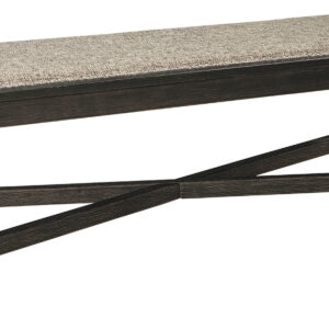 Tyler Creek - Upholstered Bench - Black / Grayish Brown