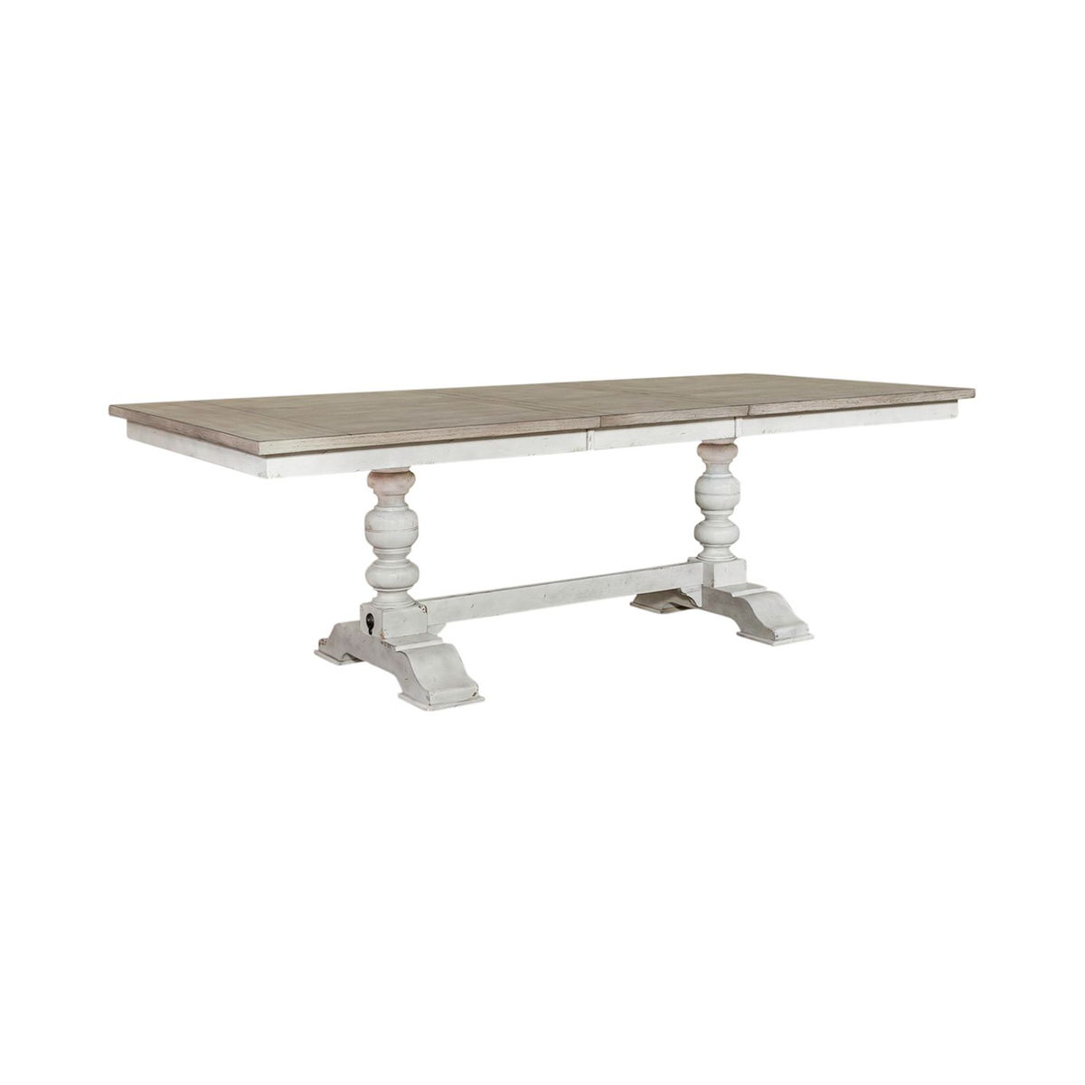 Whitney - Trestle Table - Antique Linen / Weathered Gray - Image 6