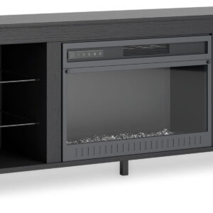 Cayberry - TV Stand With Fireplace - Black