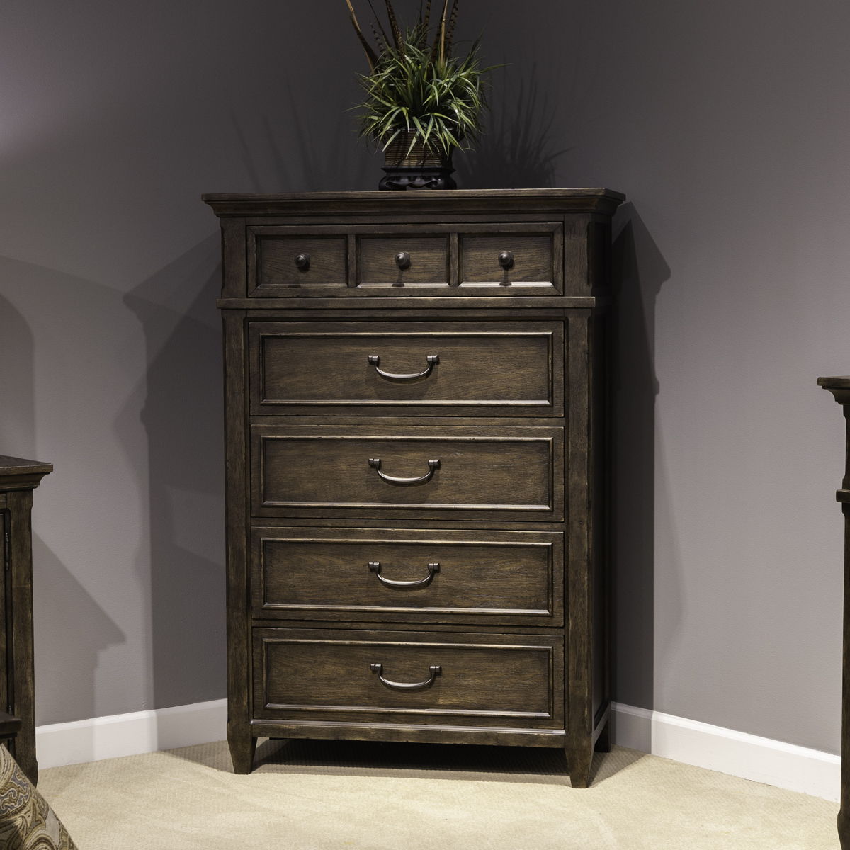 Paradise Valley - 5 Drawer Chest - Saddle Brown