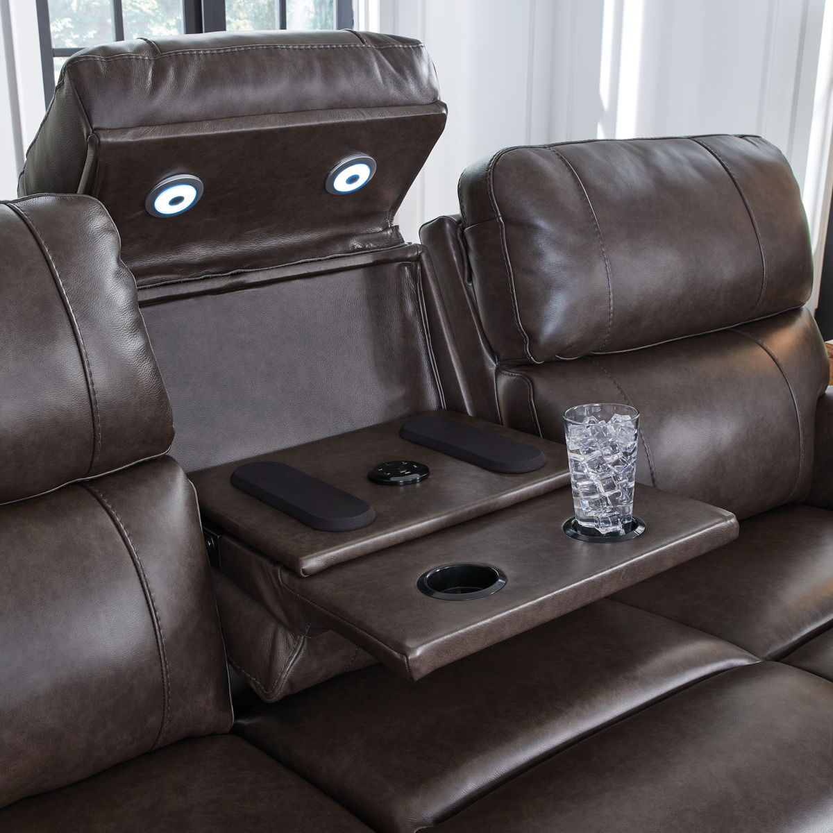 Crossplex - Power Reclining Sofa With Adjustable Headrest - Smoke - Image 2