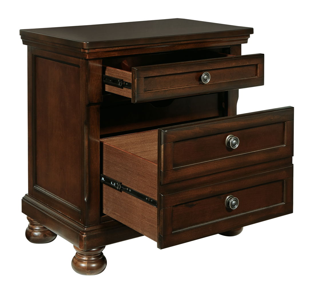 Porter - Two Drawer Night Stand - Dark Brown - Image 6