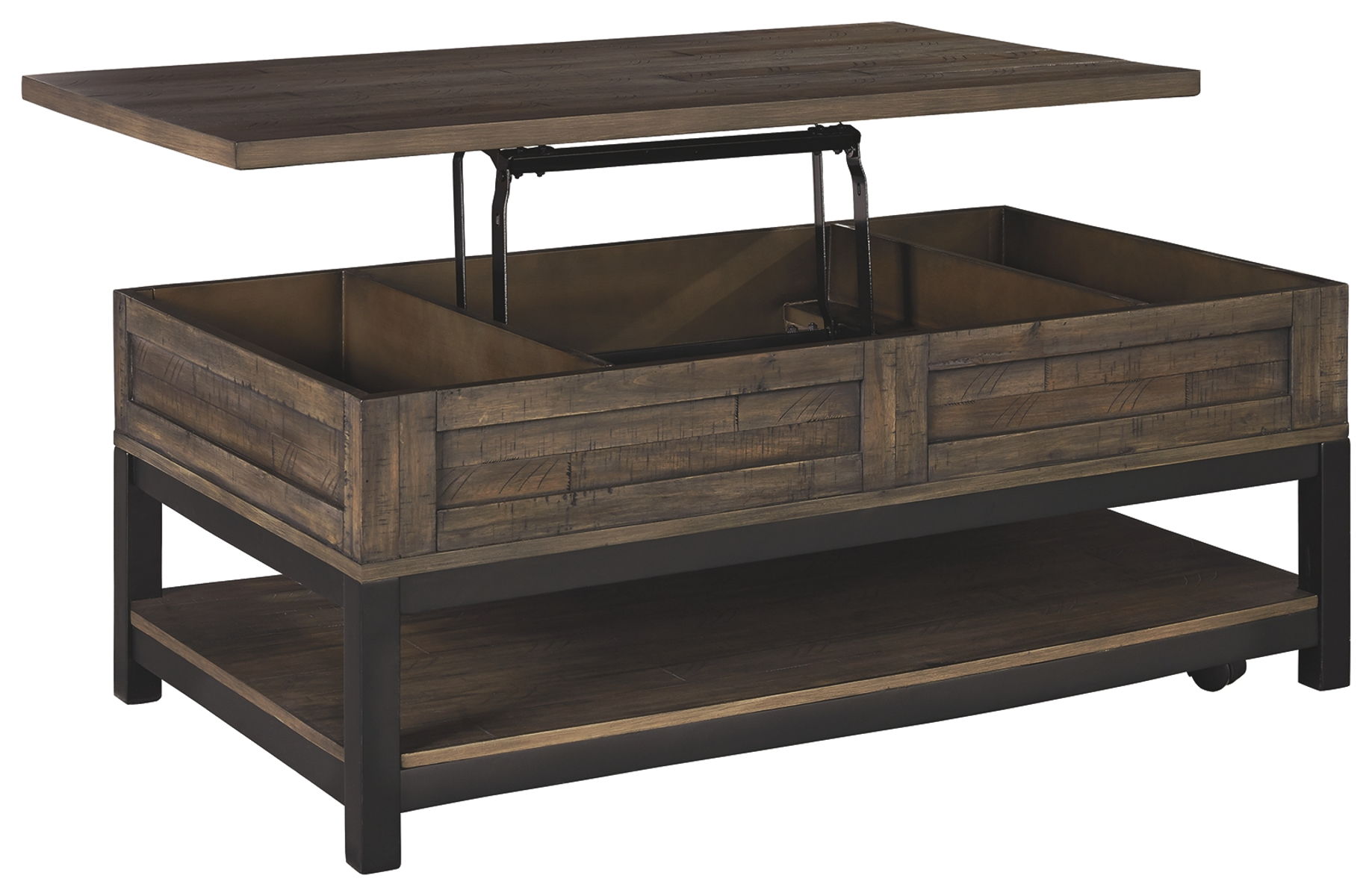 Johurst - LIFT TOP COCKTAIL TABLE - Grayish Brown - Image 6