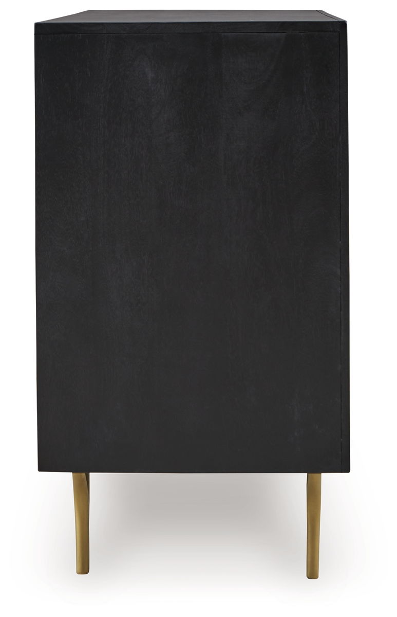 Tayner - Accent Cabinet - Black / Gold Finish - Image 5