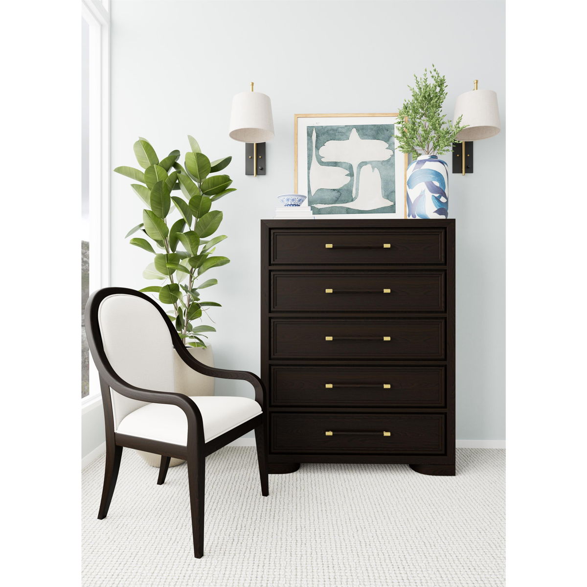 Lydia - 5 Drawer Chest - Dark Brown - Image 3