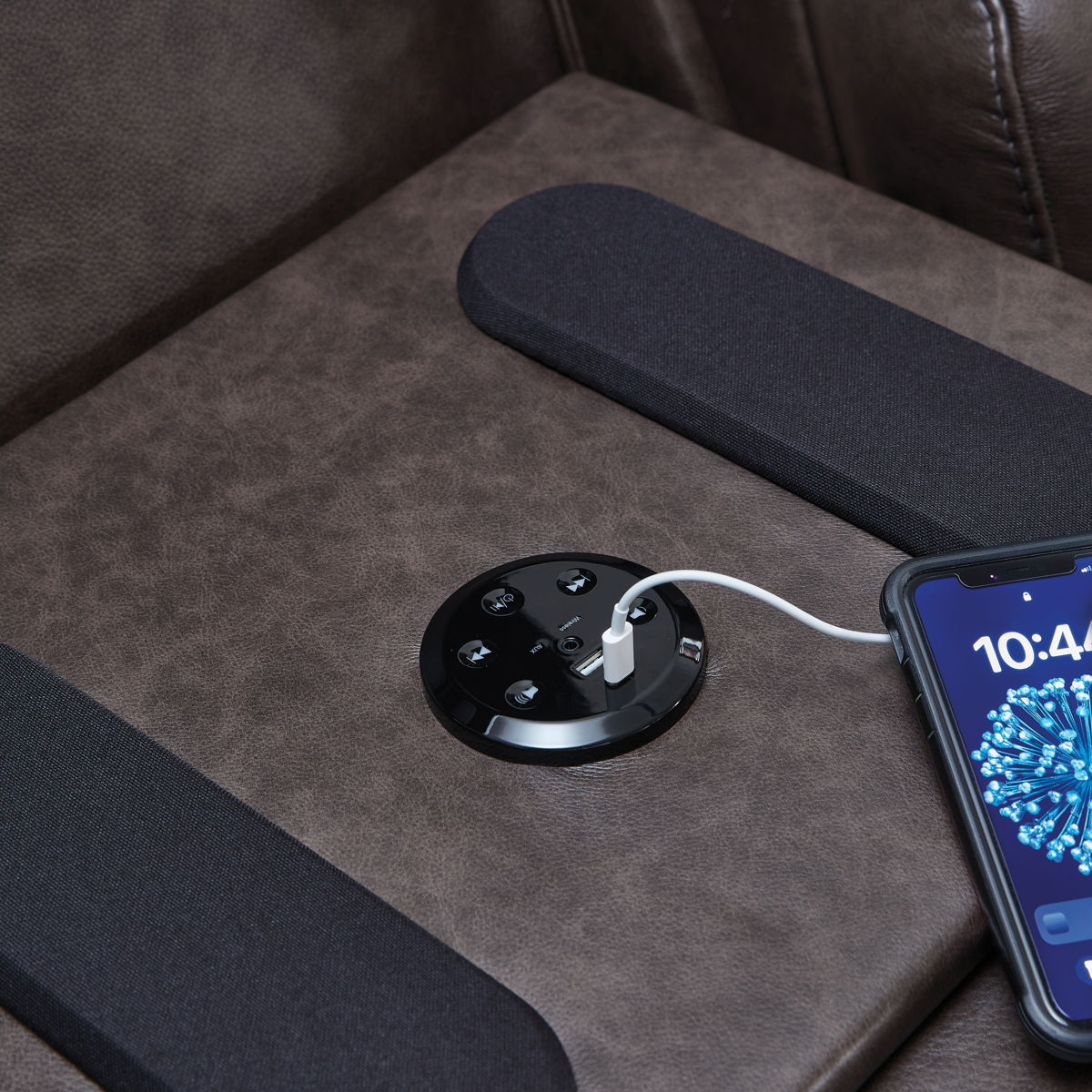 Crossplex - Power Reclining Sofa With Adjustable Headrest - Smoke - Image 9