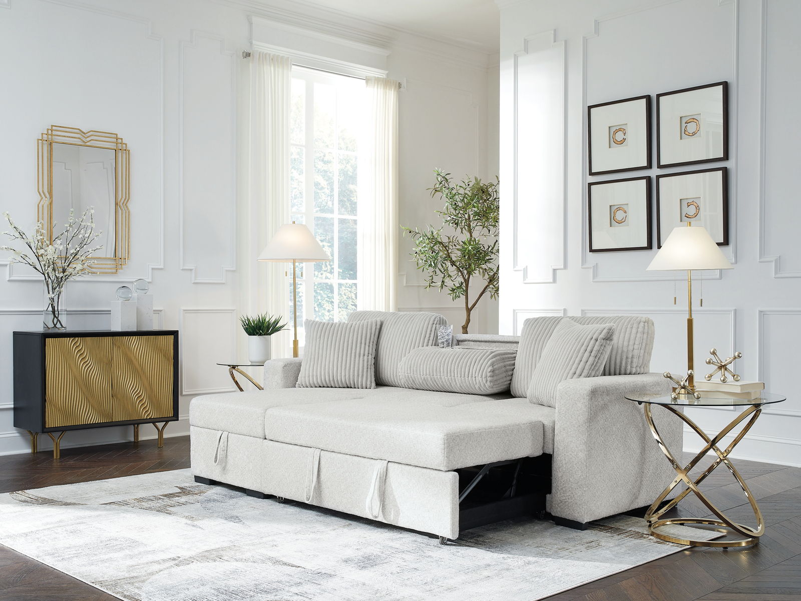 Wohlen - 2-Piece Sectional With Pop Up Sleeper And LAF Corner Chaise - Alloy - Image 9