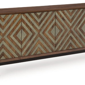 Dreggan - Accent Cabinet - Brown / Gold Finish