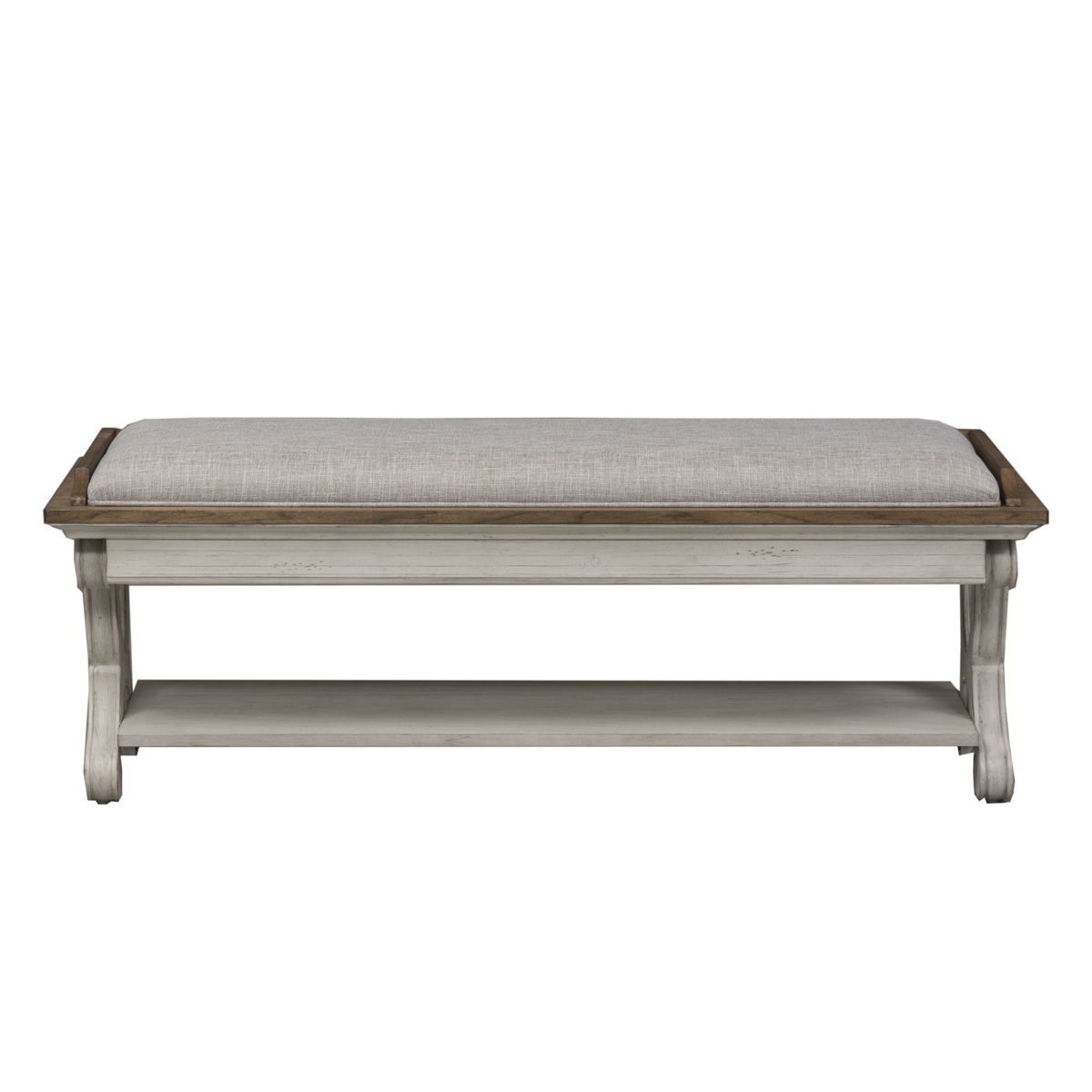 Farmhouse Reimagined - Bed Bench - Antique White / Chestnut Tops - Image 10