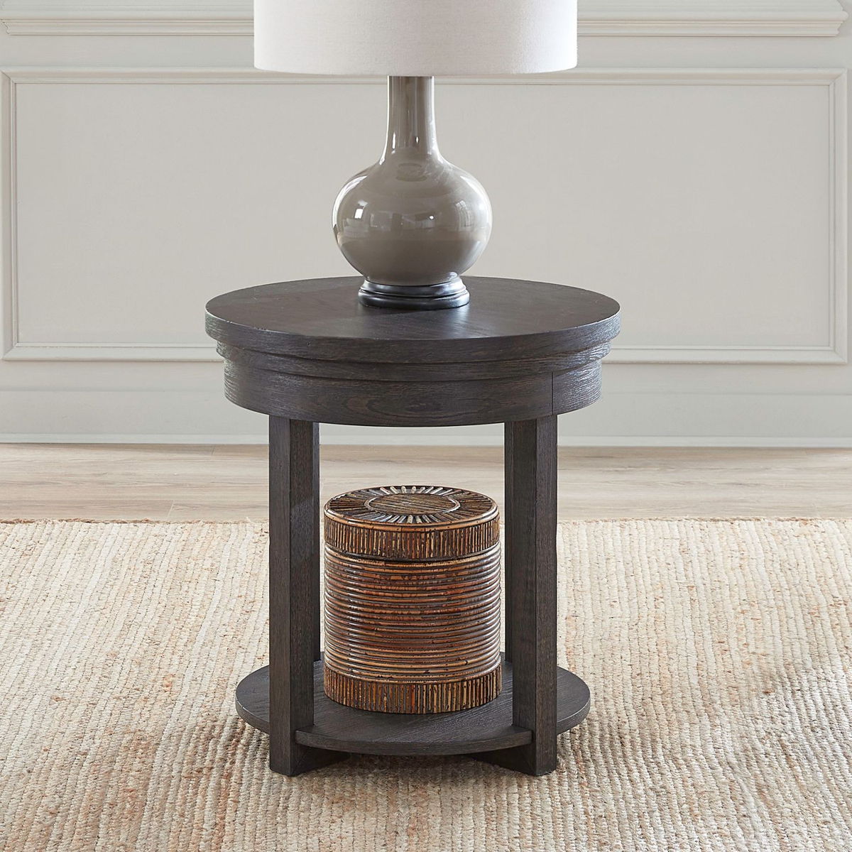 Weston - Round End Table - Peppercorn
