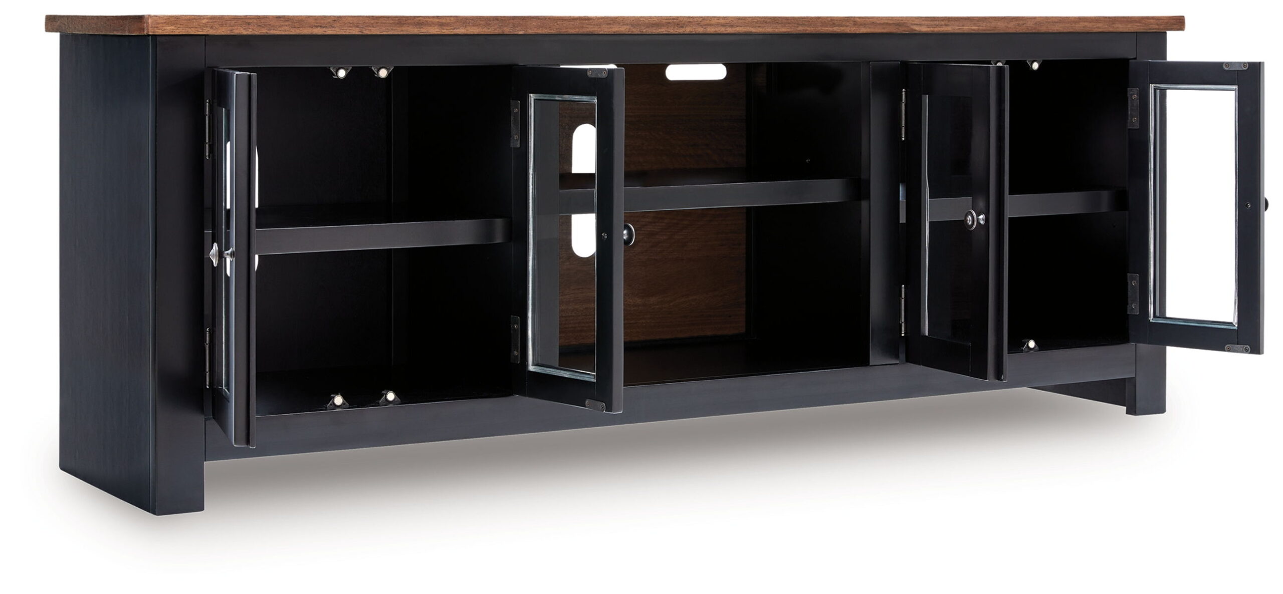 Wildenauer - XL TV Stand With Fireplace Option - Brown / Black - Image 5