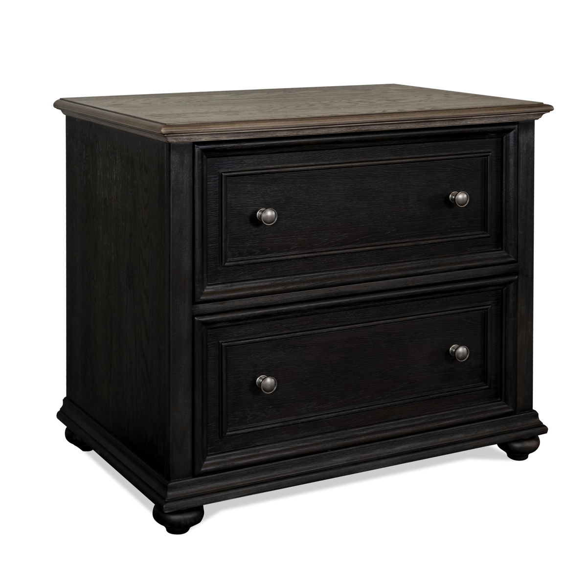 Regency - Lateral File Cabinet - Antique Oak / Matte Black - Image 2