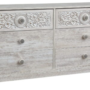 Paxberry - Six Drawer Dresser - Vinyl-Wrapped - Whitewash