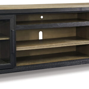 Foyland - XL TV Stand w/Fireplace Option - Black / Brown