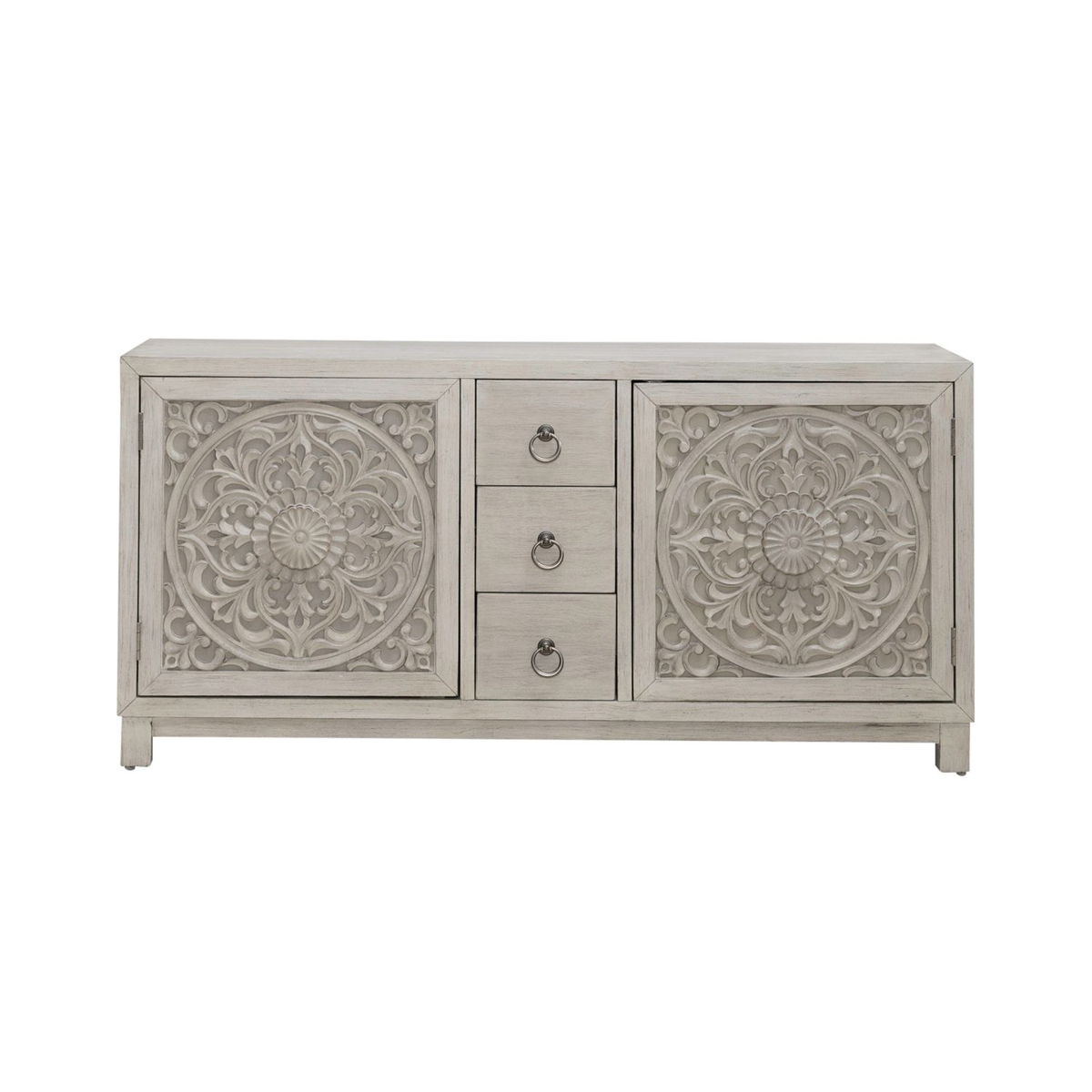 Sundance - 2 Door 3 Drawer Wood Accent Cabinet - Antique Linen - Image 4