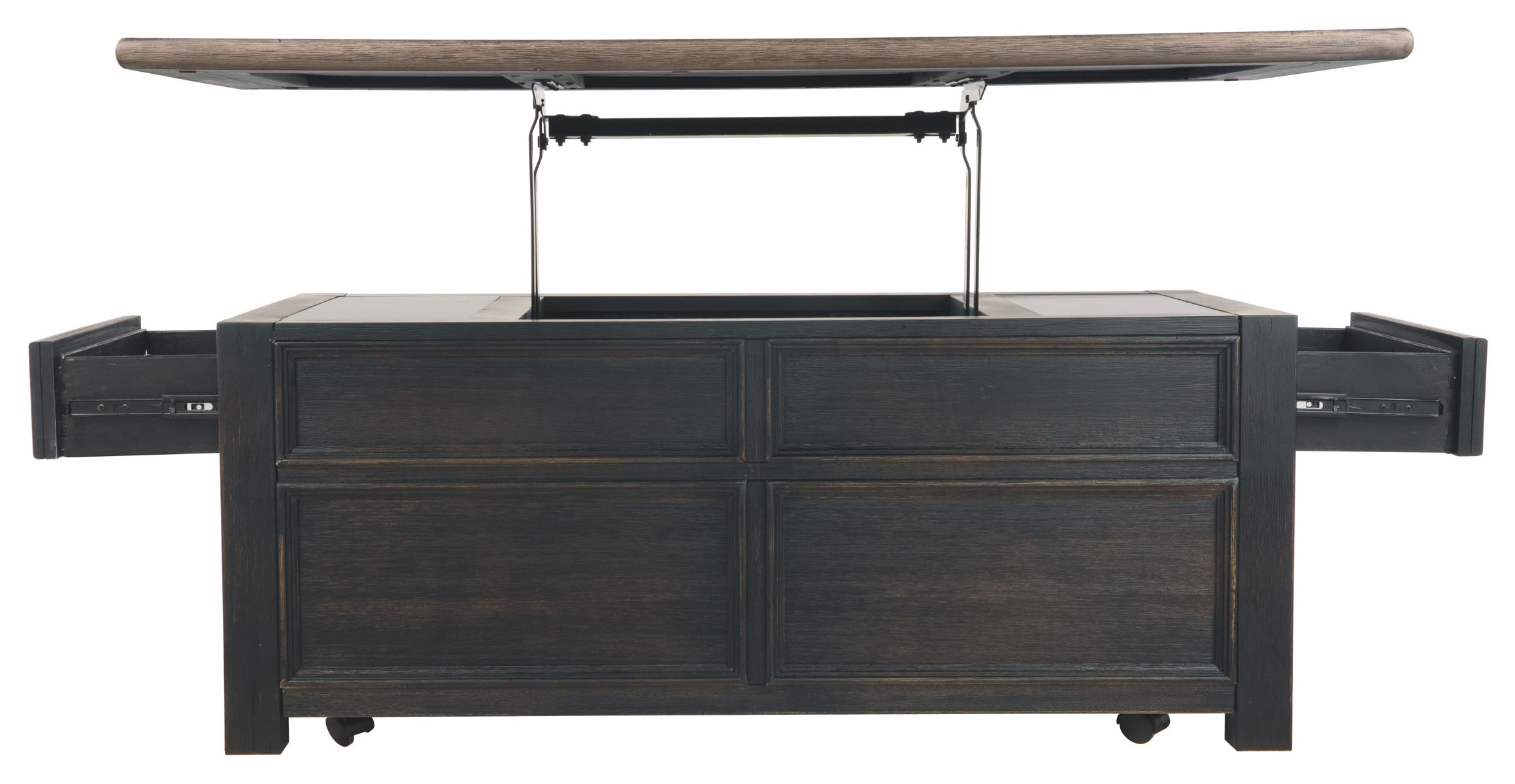 Tyler Creek - Lift Top Cocktail Table - Grayish Brown / Black - Image 9