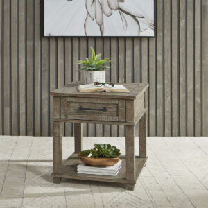 Parkland Falls - Rectangular End Table - Weathered Taupe