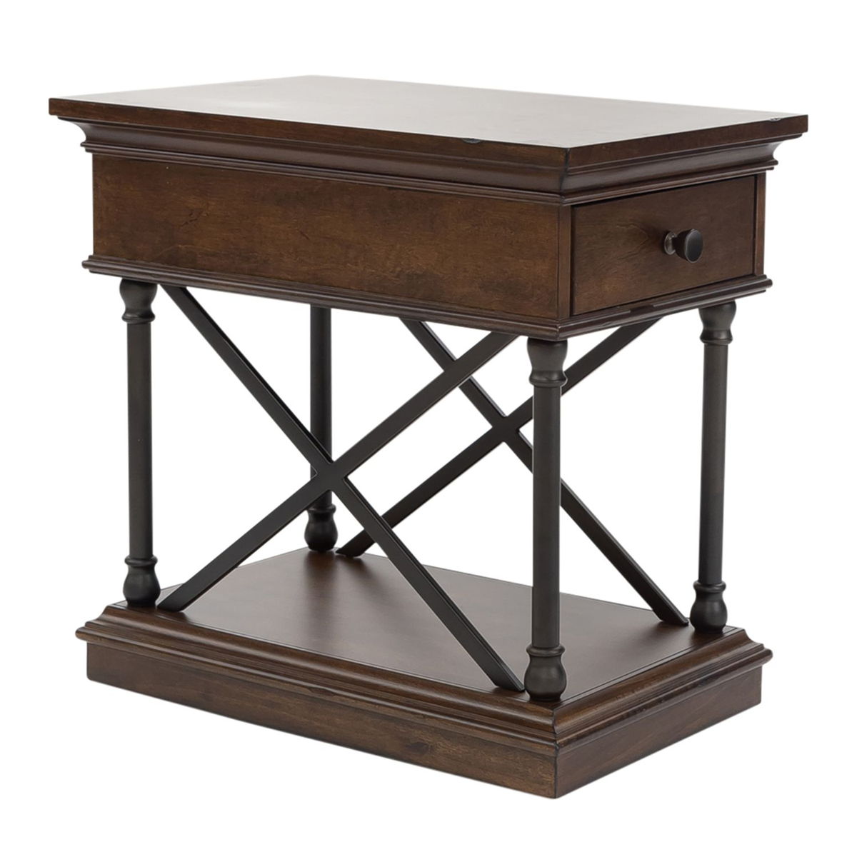 Tribeca - Drawer Chair Side Table - Cordovian Brown - Image 4
